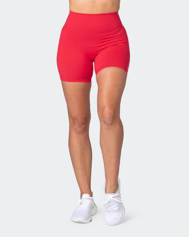 High Waist Booty Shorts - Red - Savage Barbell Apparel